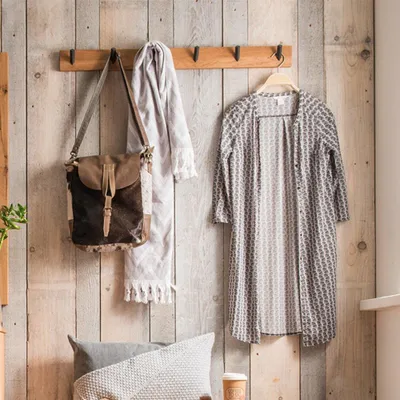 Produktbild von Wandgarderobe 90cm 'Lima' Wildeiche massiv