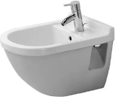 Zdjęcie produktu dla Duravit bidet ścienny STARCK 3 z przelewem, ława z otworem na baterię, 360 x 540 mm, 1 otwór na baterię biały