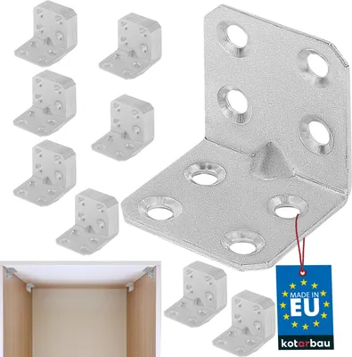 Produktbild von KOTARBAU® 100er Set Winkelverbinder 30 x 30 x 30 x 1,5 mm mit Sicke Stahl Bauwinkel Montagelöcher Möbelverbinder Verzinkt Schwerlast Holzverbinder Montagewinkel