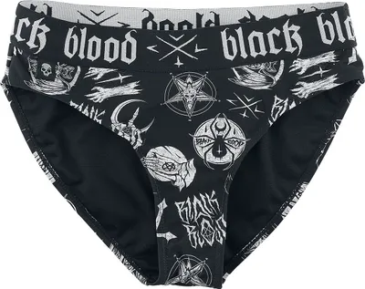 Produktbild von Gothicana by EMP Damen schwarzes Bikini-Unterteil mit okkulten Symbolen XXL