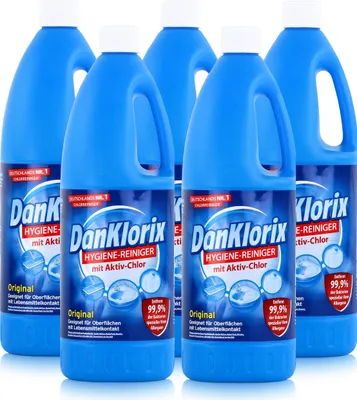 Produktbild von DanKlorix Hygiene-Reiniger 1,5L - Mit Aktiv-Chlor (5er Pack)