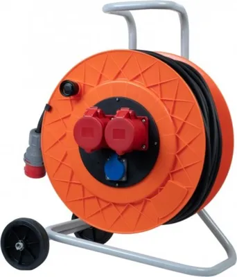 Produktbild von PROFI Kabeltrommel Kabelaufroller Verlängerungskabel Kabelrolle 230V 400V CEE 1x16A 1x32A 1x230V 50m 5x2,5