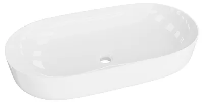 Produktbild von LAVITA Aufsatzwaschtisch Verso Grande| Aufsatzwaschbecken Rechteckig | Waschbecken Ohne Überlauf und Hahnloch | Aus hochwertigem Porzellan | Waschtisch | 81x40x14 cm | Weiß Glanz
