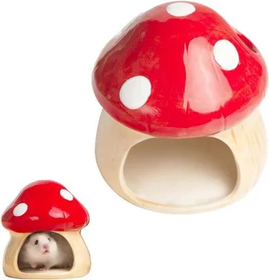 Produktbild von Famanu Hamsterhaus Keramisch - Pilzform, goldfarben