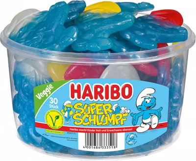 Produktbild von Haribo großer glutenfreier Super Schlumpf veggie 1440g 3er Pack