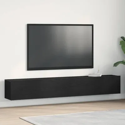 Produktbild von vidaXL TV-Schränk 2 pcs Schwarz 100 x 30 x 30 cm Holzwerkstoff
