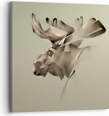 Produktbild von Bild auf Leinwand - Leinwandbild - Elch Abstraktion - 30x30cm - Wand Bild - Wanddeko - Wandbilder - Leinwanddruck - Bilder - Kunstdruck - Wanddekoration - Leinwand bilder - Wandkunst - AC30x30-3840