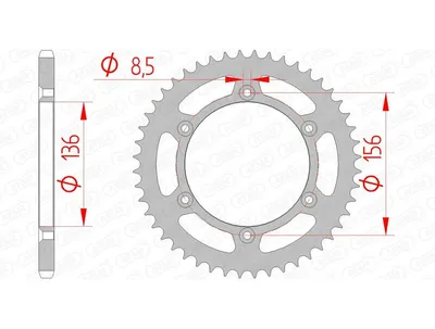 Produktbild von AFAM Kettenrad Stahl Standard - 520