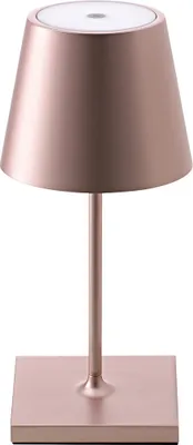Zdjęcie produktu dla Sigor Nuindie Mini akumulatorowa lampa stołowa IP54 aluminium Easy Connect różowe złoto