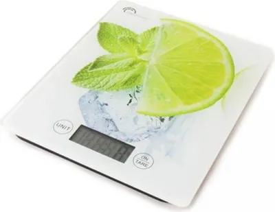 Produktbild von LITTLE BALANCE 8034 Citron Elektronische KÃ1/4chenwaage mit LCD-Infodisplay, Messbereich bis 5 kg, Kunststoff-Wiegeschale, Zuwiegefunktion