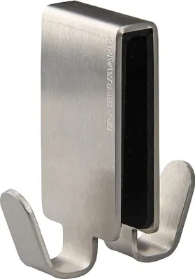 Immagine prodotto di Gancio doppio Fackelmann per schermo doccia in vetro TECNO, portasciugamani in acciaio inox, gancio appendiabiti da appendere alla porta della doccia (colore: argento), quantità: 1 pezzo