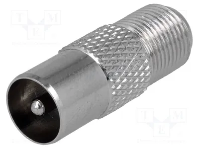 Productafbeelding van 2x Adapter met F-connector, stekkerdiameter 9,5 mm. RF-adapters en reductiestukken