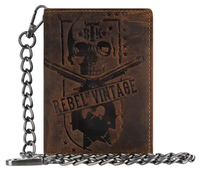 Produktbild von GREENBURRY Geldbörse Vintage Wallet With Chain Brown Rebel-Skull braun