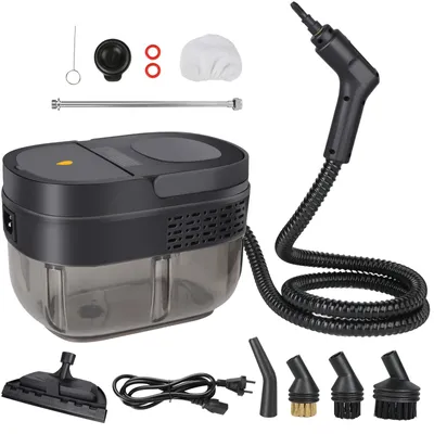Produktbild von Hand-Dampfreiniger - Hochdruck Dampfstrahler - 1000–1200W - 3-stufig einstellbar - Klimaanlage, Dunstabzug, Glas, Auto - 220–240V EU-Stecker - Schwarz