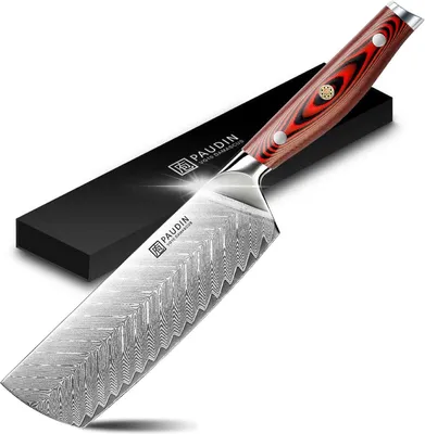 Image de PAUDIN P5 – Couteau Nakiri 17,5 cm – Couteau de Chef – Couteau à Légumes – Couteau de type japonais – Acier Damas – Ergonomique