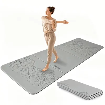Image de Tapis de yoga FunLife XXL 190 x 66 cm – 10 mm d'épaisseur extra et pliable, tapis de fitness antidérapant pour le yoga, le Pilates et la gymnastique, idéal pour une utilisation en intérieur et en extérieur