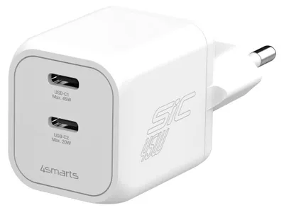 Imagen del producto de Cargador 4smarts PDPlug SiC Dual, 45W, 2 puertos, color blanco