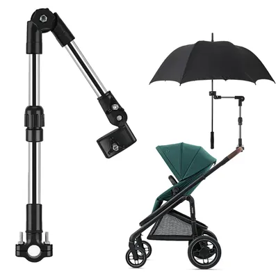 Zdjęcie produktu dla Uniwersalny uchwyt na parasol, regulowany o 360°, do wózków inwalidzkich i wózków dziecięcych