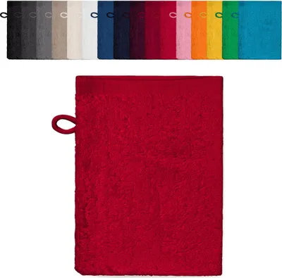 Produktbild von 10er PACK Waschhandschuhe 15x21 cm Waschlappen 100% Baumwolle, Farbe: Rot