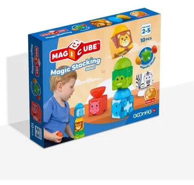 Productafbeelding van Magnetic Blocks - GEOMAG - Safari - 10 pieces - Educational - Recycled plastic - From 12 months