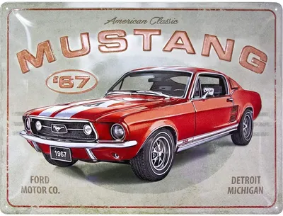 Produktbild von Nostalgic-Art - Blechschild 30 x 40 cm - Ford - Ford Mustang GT 1967 Red
