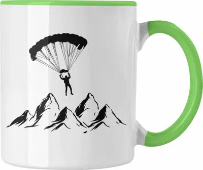 Produktbild von Trendation - Gleitschirmfliegen Tasse Geschenk Paragliding Paragleiten Luftsport Grafik (Grün)
