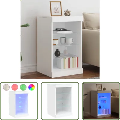 Produktbild von The Living Store Sideboard mit LED-Leuchten Weiß 41x37x67 cm