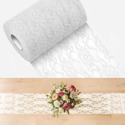 Obrázek produktu pro Běžec na stůl, krajka, bílá, 15 cm x 25 m