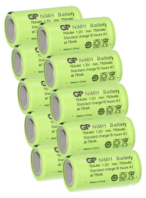 Obrázok produktu pre 10x GP GP75AAH dobíjacia batéria 2/3AA Mignon NiMH batéria 1,2V 750mAh