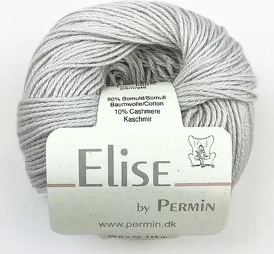 Zdjęcie produktu dla Elise by Permin – Luksusowa przędza bawełniano-kaszmirowa (25 g/115 m) (kolor 28 – owsiany)