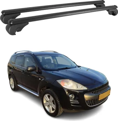 Image de Barres de toit Transversales pour Peugeot 4007 2008-2012 Aluminium Noir
