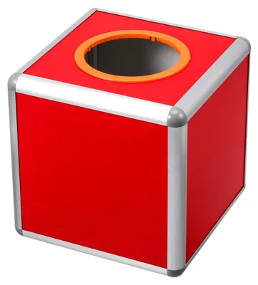 Produktbild von Aluminium Losbox Mittel 25cm Rot mit Schlitz für Verlosungen und Spendenboxen bei Veranstaltungen