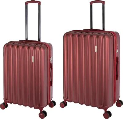 Produktbild von Travelhouse - Porto - Reisekoffer Set   M & L - Hartschalenkoffer Reise-Trolley Koffer Set, (+25%) erweiterbar, TSA, 4x Rollen, rot