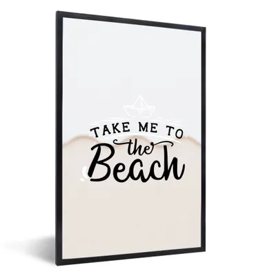 Produktbild von MuchoWow® Gerahmtes Poster Sommer - Boot - Rosa 60x90 cm - Poster mit Schwarzem Bilderrahmen Wandposter Rahmen Foto Bilder - Kunst
