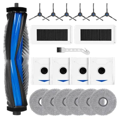 Produktbild von Zubehörset für Ecovacs Deebot N30 PRO OMNI / N30 PRO / N30 OMNI Roboterstaubsauger, 1 Rollenbürste, 2 Filter, 6 Wischtücher, 4 Staubbeutel, 6 Seitenbürsten