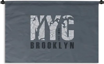 Produktbild von MuchoWow® Wandteppich Wandbehang New York - Brooklyn - Blau 60x40 cm Tapisserie Dekoration Wandtuch - Wanddekorationen