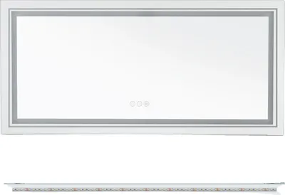 Obrázok produktu pre Kúpeľňové zrkadlo LED, nastaviteľný jas, funkcia proti zahmlievaniu, 1200x600MM