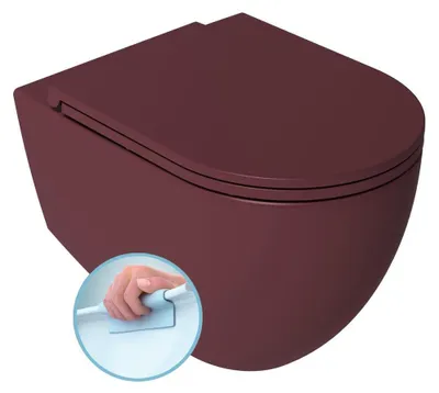 Produktbild von INFINITY Hänge-WC, spülrandlos, 36,5x53cm, Maroon Red matt