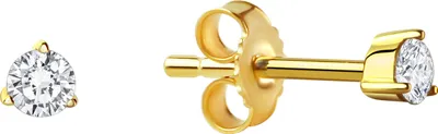 Produktbild von V Ohrstecker 333/- Gold 0,3cm gelb Zirkonia weiß 371320904