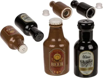 Produktbild von Salz u. Pfefferstreuer Bier & Wein Gewürzstreuer Salzstreuer Flasche Kochen Deko