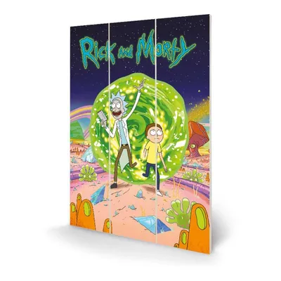 Zdjęcie produktu dla Pyramid International Rick and Morty Holzdruck Portal 20 x 30 cm