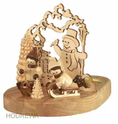 Produktbild von Teelichthalter Schlittenkinder Höhe 10cm