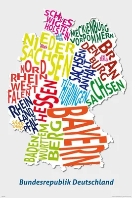Image de Carte de lettres Allemagne - Cartes géographiques - Impression d'affiches - Taille cm