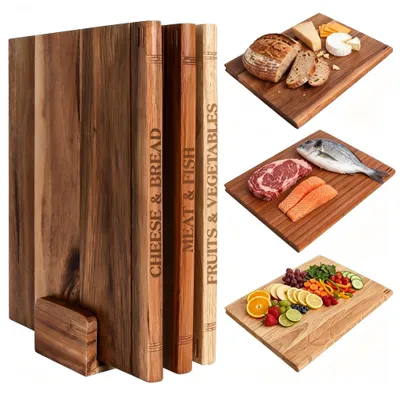 Immagine prodotto di Solidchoice - Set di 3 taglieri in legno a forma di libro