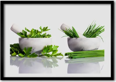 Produktbild von Bild - Bilderrahmen - 100 cm x 70 cm - MDF - Rahmen - Foto - Wandkunst Kräuter