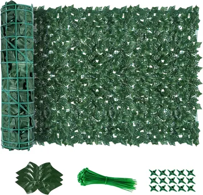 Produktbild von Kunstpflanze Künstlicher Efeu-Zaun, Sichtschutz, 100 x 600 cm, Efeu-Sichtschutz, Efeu-Sichtschutz, künstliche Hecke, Süßkartoffelblätter