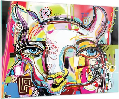 Produktbild von Bilder auf glas - Abstraktion modern - 100x70cm - Glasbilder - Wandbilder - Kunstdruck - zum Aufhängen bereit - Wanddekoration aus Glas - Glas Bilder - Wandbild auf Glas - Einteilig - GAA100x70-4011