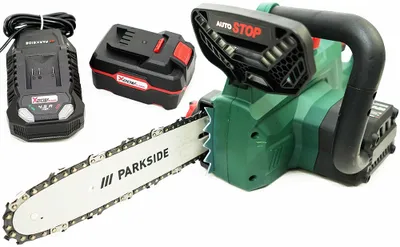Produktbild von Akumulatorowa pilarka łańcuchowa Parkside 20 V PKSA 20-Li D4 z akumulatorem 4 Ah, ładowarką i 2-metrową składaną prowadnicą (czarna)