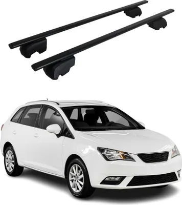 Image de Barres de toit Transversales pour Seat Ibiza ST 2009-2016 Fer Noir ABE