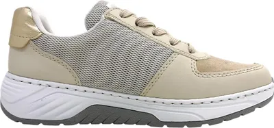 Imagen del producto de Zapatos deportivos para mujer Rieker, tipo cordones, color beige, para uso diario